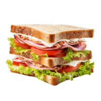 Sandwich with ham and vegetables, created with Generative AI png