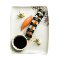 Plate of Sushi, created with Generative AI png