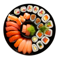 Plate of Sushi, created with Generative AI png