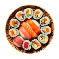 Plate of Sushi, created with Generative AI png