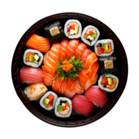 Plate of Sushi, created with Generative AI png