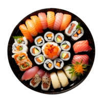 Plate of Sushi, created with Generative AI png