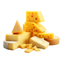 Pieces of cheese, created with Generative AI png