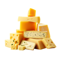 Pieces of cheese, created with Generative AI png