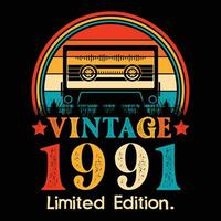 Vintage 1991 Limited Edition Cassette Tape vector