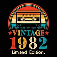 Vintage 1982 Limited Edition Cassette Tape vector