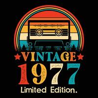 Vintage 1977 Limited Edition Cassette Tape vector