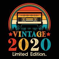 Vintage 2020 Limited Edition Cassette Tape vector