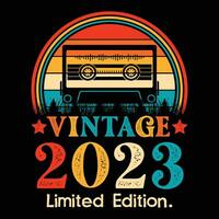 Vintage 2023 Limited Edition Cassette Tape vector