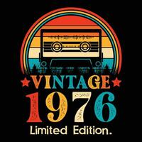 Vintage 1976 Limited Edition Cassette Tape vector