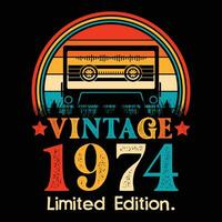 Vintage 1974 Limited Edition Cassette Tape vector