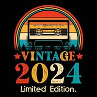 Vintage 2024 Limited Edition Cassette Tape vector