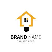 house logo shaped like a lamp vector