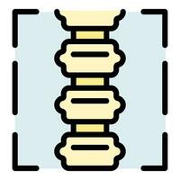 Xray spine image icon vector flat