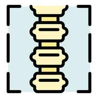 Xray spine image icon vector flat