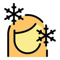 Woman cold menopause icon vector flat