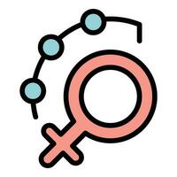 Woman estrogen icon vector flat