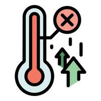 laboratorio temperatura icono vector plano