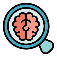 Brain examination icon vector flat