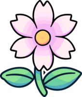 ai generated a set of a bunch of different colored flowers on a white background, kawaii chibi, carton,hand drawn png