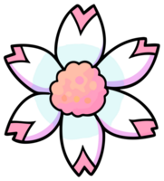 ai generated a set of a bunch of different colored flowers on a white background, kawaii chibi, carton,hand drawn png