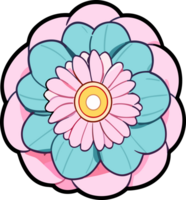 ai generated a set of a bunch of different colored flowers on a white background, kawaii chibi, carton,hand drawn png