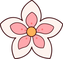 ai genererad en uppsättning av en knippa av annorlunda färgad blommor på en vit bakgrund, söt chibi, kartong, hand dragen png