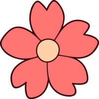 ai generated a set of a bunch of different colored flowers on a white background, kawaii chibi, carton,hand drawn png