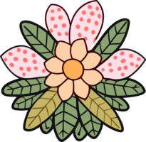 ai gegenereerd een reeks van een bundel van verschillend gekleurde bloemen Aan een wit achtergrond, kawaii chibi, karton, handen getrokken png