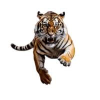 ai generiert ein Tiger Laufen auf ein transparent Hintergrund png