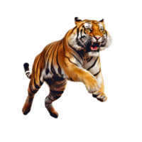 AI Generated bengal tiger images in various motions transparent background png