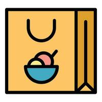 Delivery food bag icon vector flat