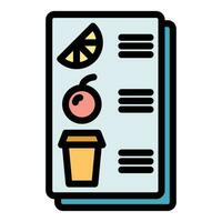 Online food menu icon vector flat