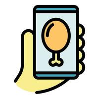 Phone food order icon vector flat