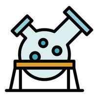 Lab boiling flask icon vector flat