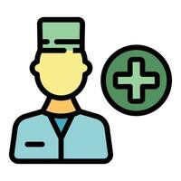 Doctor help icon vector flat