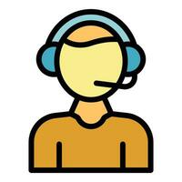 Call center support icon vector flat