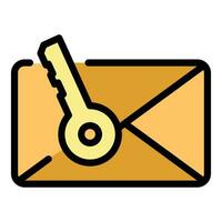 Email key icon vector flat