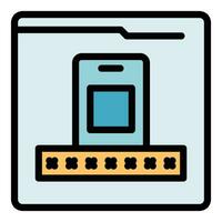Secure folder icon vector flat