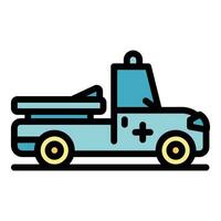 Sport ambulance car icon vector flat