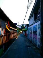 Chiang Mai, Thailand, 2023 - A shady corridor in a evening with no people photo
