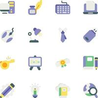 pack of school and education flat icons set vector