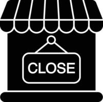 Shop Close glyph icon design style vector