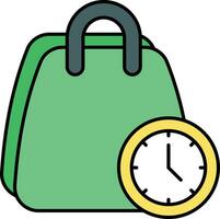 Shopping time color outline icon design style vector