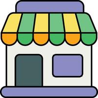 Shop color outline icon design style vector