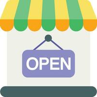 Shop Open flat icon design style vector