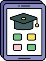 Education App color outline icons design style vector