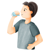 hombre agua potable png