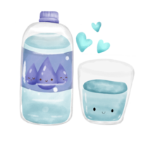 garrafa água e copo png