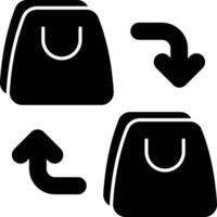 Shopping bag Exchange glyph icon design style vector